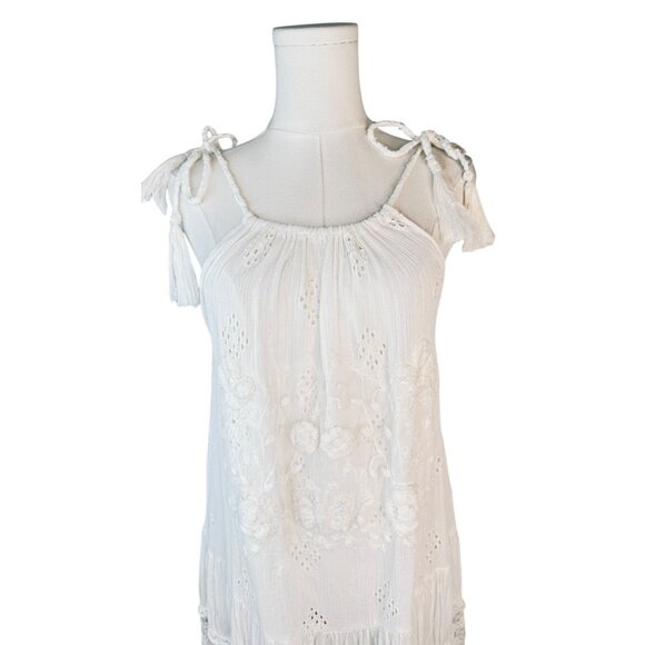 Owls Peace + Love White Medium Flowy Lace Embroidered - Picture 6 of 16